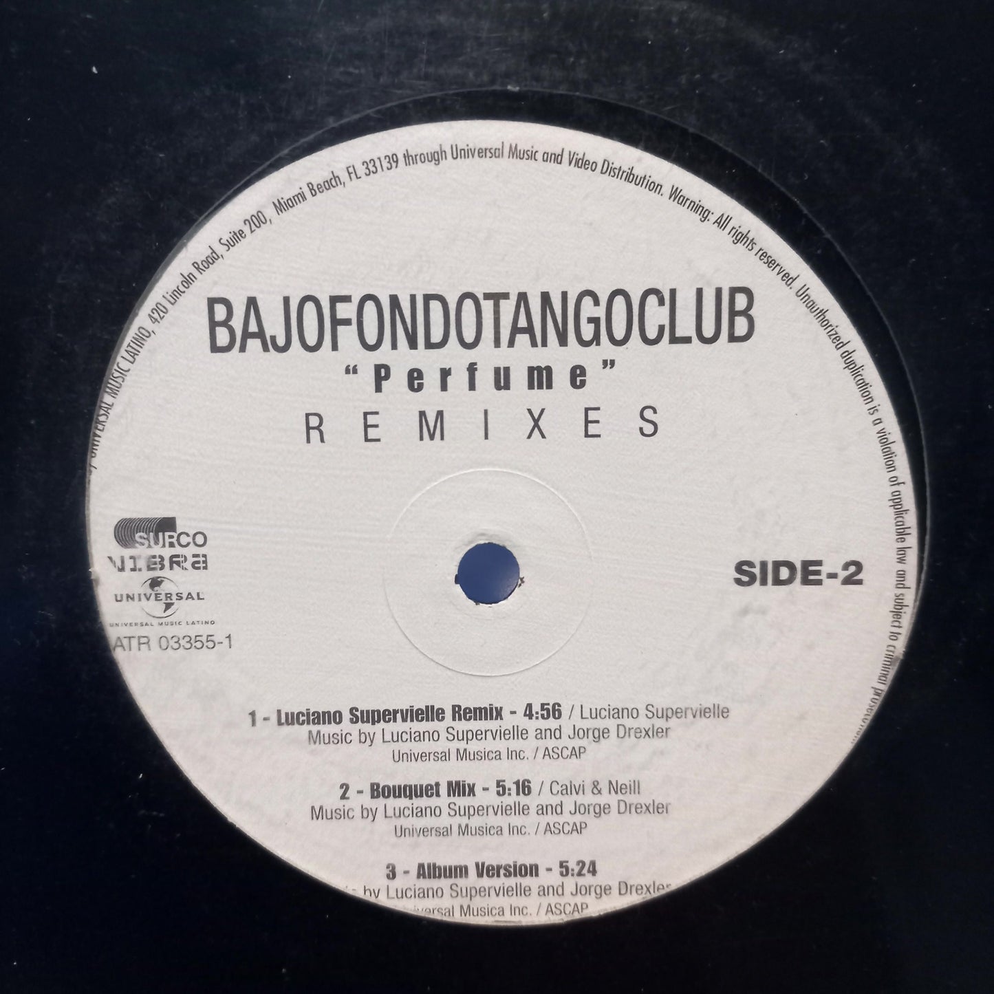 Bajofondo Tango Club Perfume Remixes Maxi 2da. Mano Usado en Excelente Estado