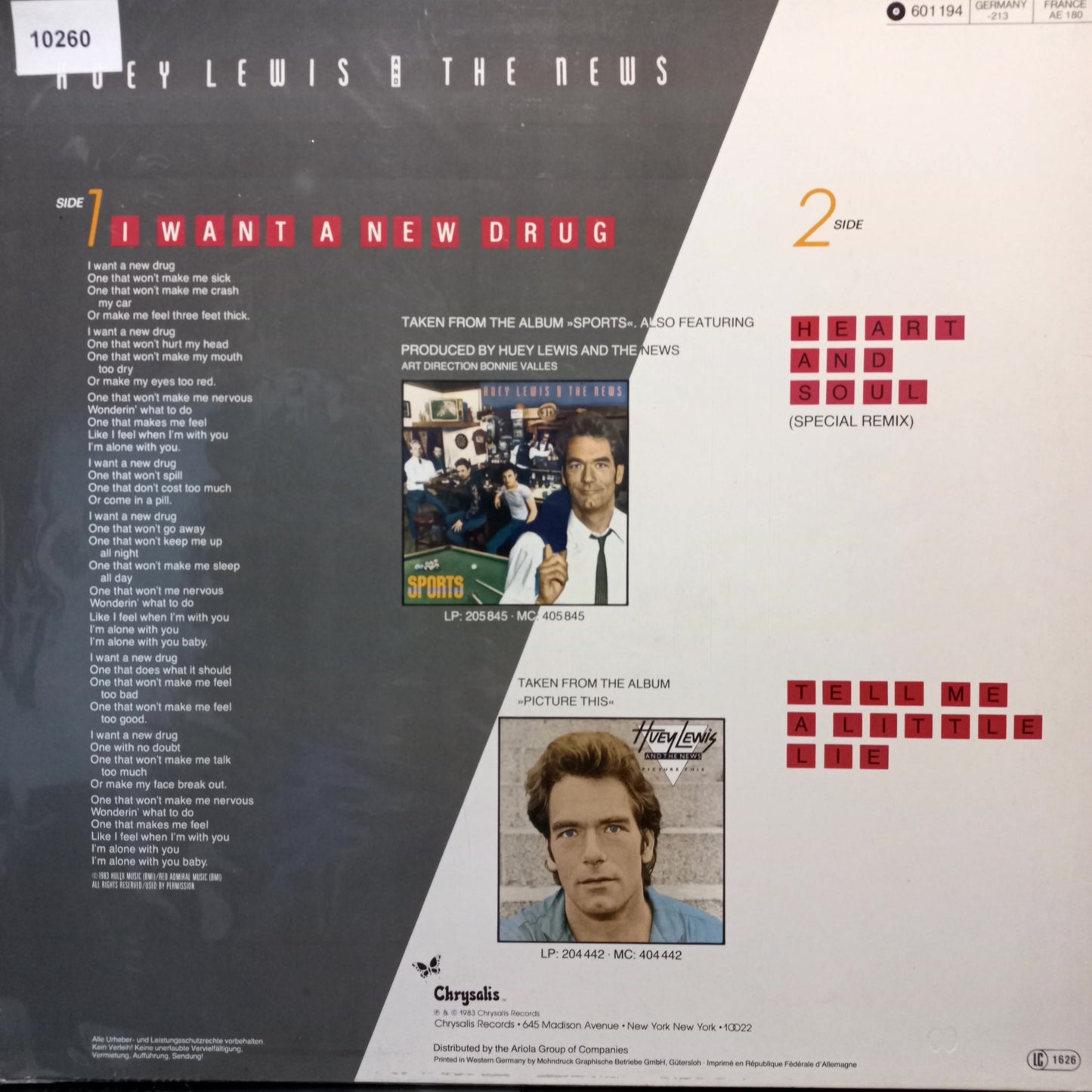 Huey Lewis and the News I want a new drug Maxi 2da. Mano Usado en Excelente