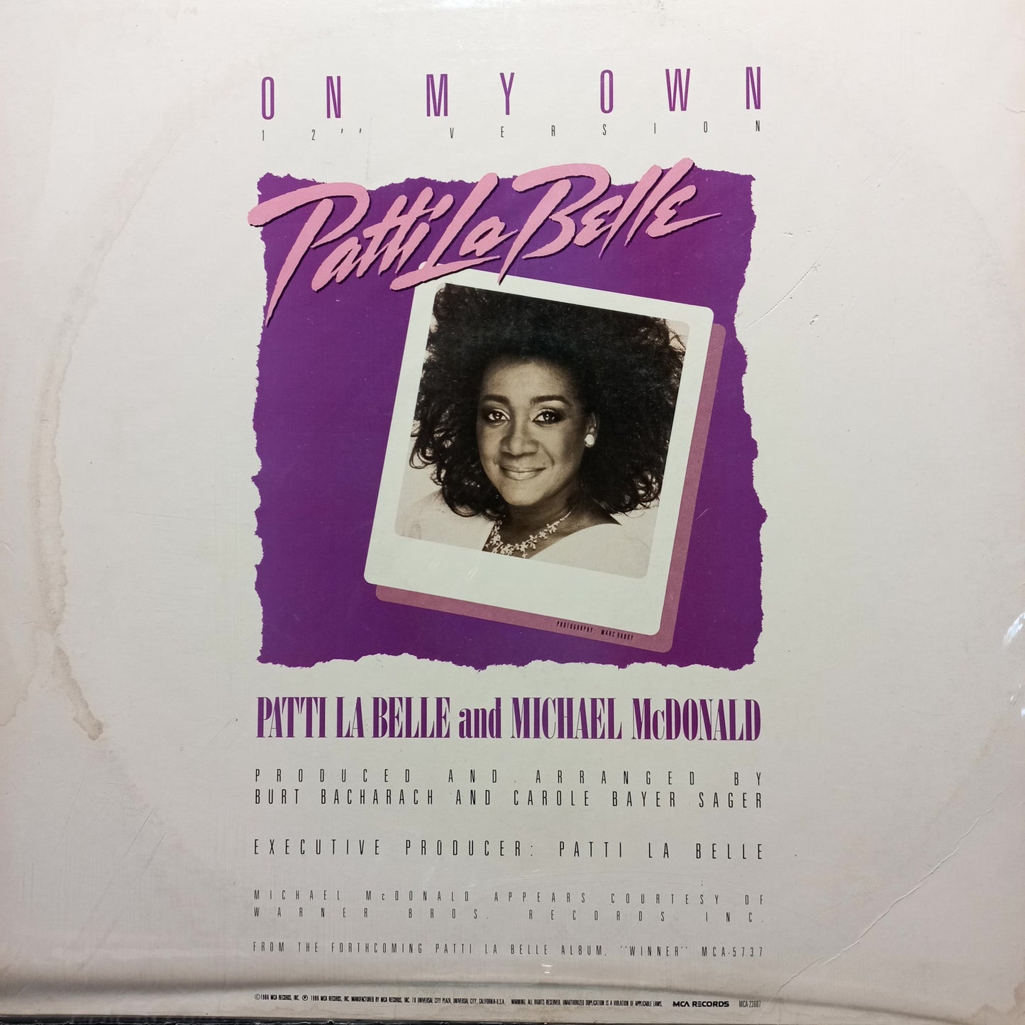 Patty Labelle On my own Maxi 2da. Mano Usado en Muy Buen y/o Excelente Estado