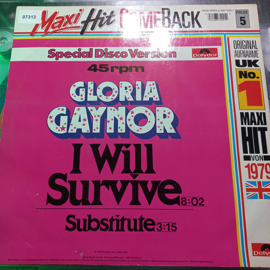 Gloria Gaynor I will Survive Maxi 2da. Mano Usado en Excelente Estado