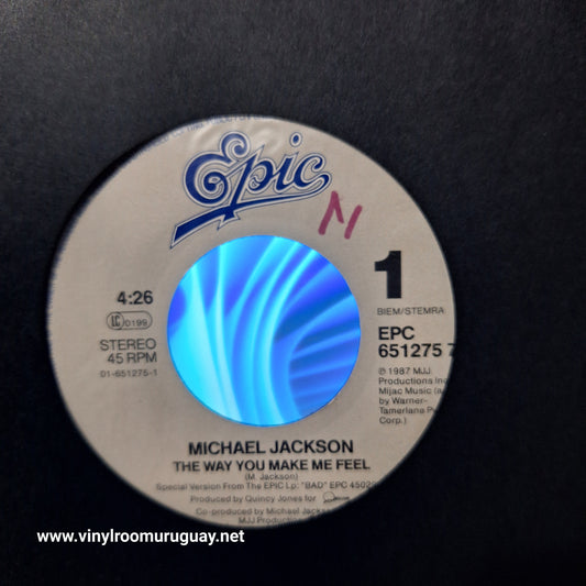 Michael Jackson The Way You Make Me Feel Simple 7" 2da. Mano Usado Muy Bien + VG+