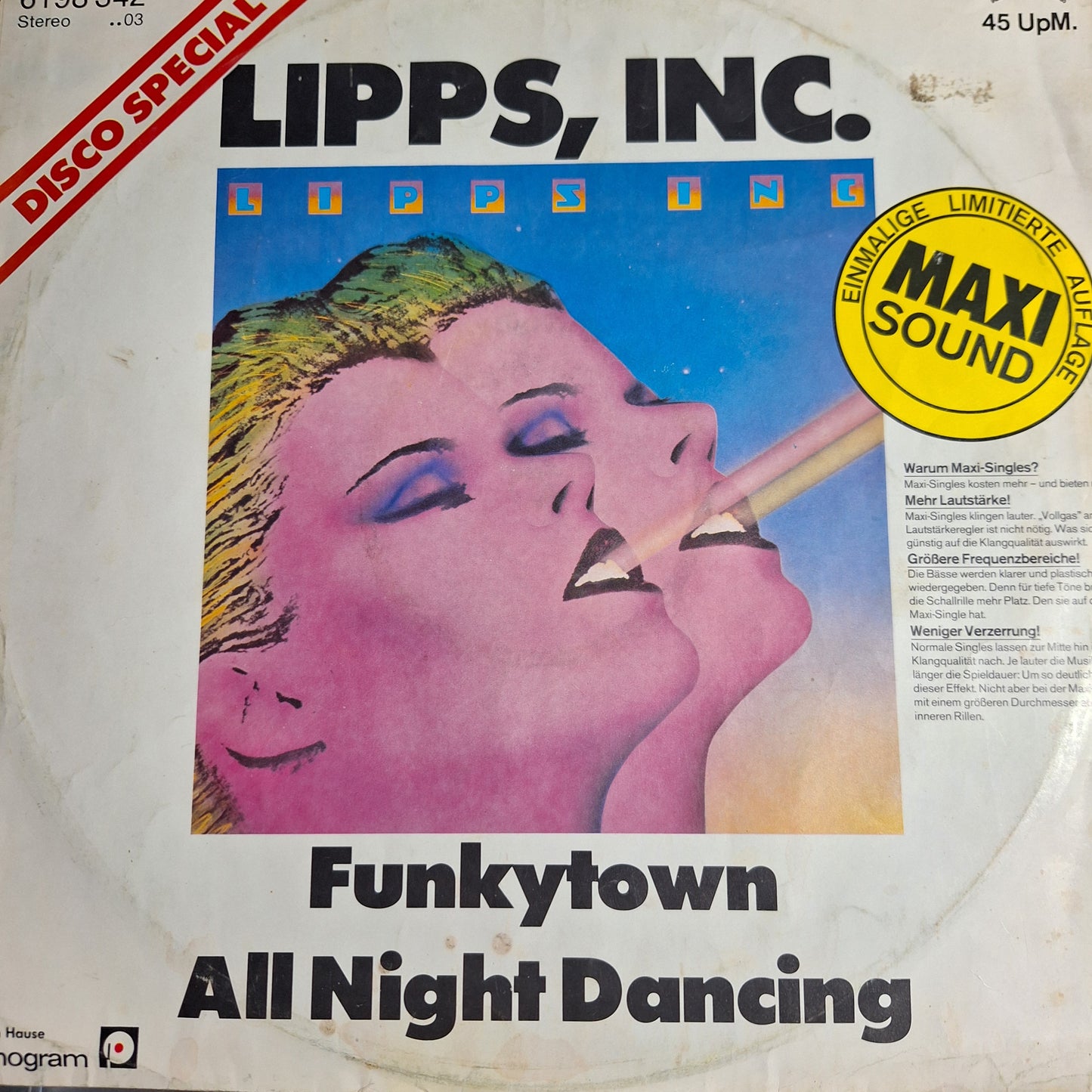 Lipps Inc Funkytown Maxi 2da. Mano Usado VG+