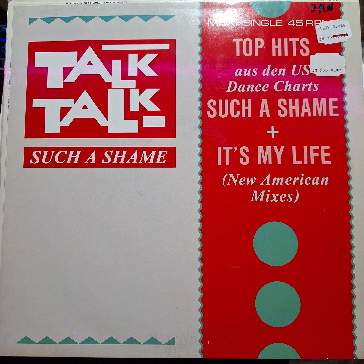 Talk Talk Its My Live Such a Shame Maxi 2da. Mano Usado en Excelente Estado