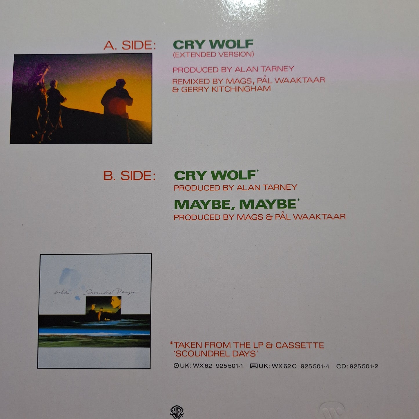 A-ha Cry Wolf Maxi 2da. Mano Usado en Excelente Estado