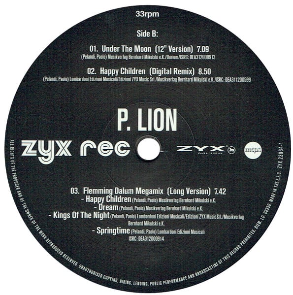 P. Lion Greatest Hits and Remixes Italo Disco LP Nuevo