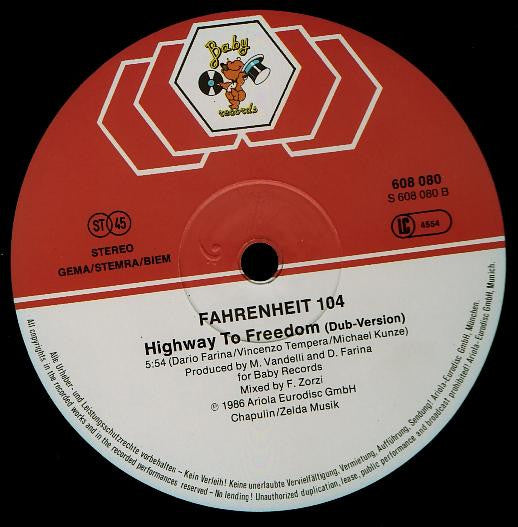 Farenheit 104 Highway to Freedom Maxi 2da. Mano Usado Muy Bien + hacia arriba