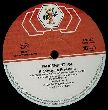 Farenheit 104 Highway to Freedom Maxi 2da. Mano Usado Muy Bien + hacia arriba