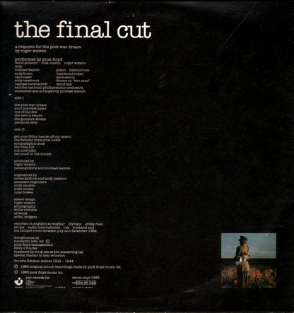 Pink Floyd The Final Cut LP Nuevo