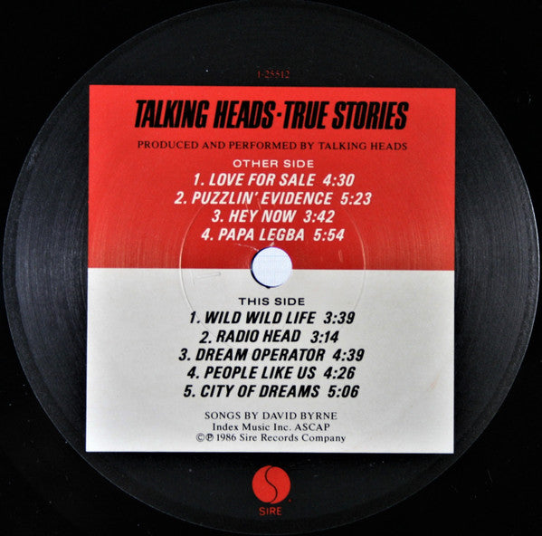 Talking Heads True Stories Vinyl LP Nuevo