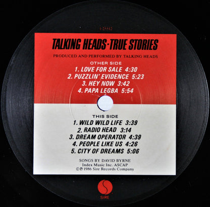 Talking Heads True Stories Vinyl LP Nuevo