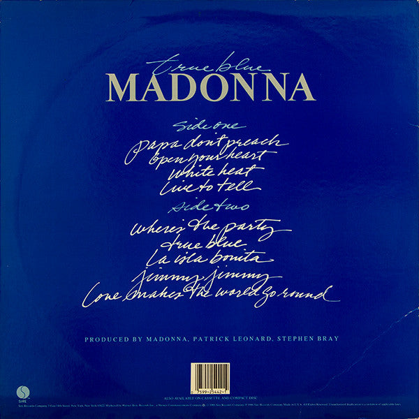 Madonna True Blue LP Nuevo