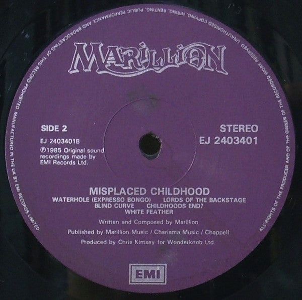 Marillion Misplaced Childhood LP Nuevo